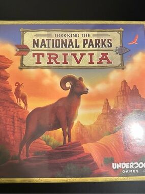 Trekking the National Parks Trivia Board Game - Orange Artwork